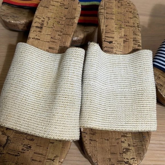 Wild Pair Slip On platform Cork Wedges size 6.5 (3 pairs) gold blue red orange - Picture 4 of 16